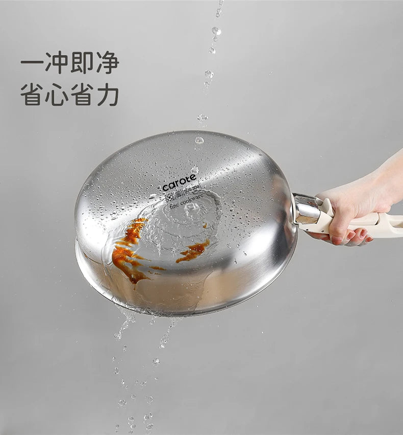 Stainless Steel Cookware Set – Detachable Handle & Nesting Design