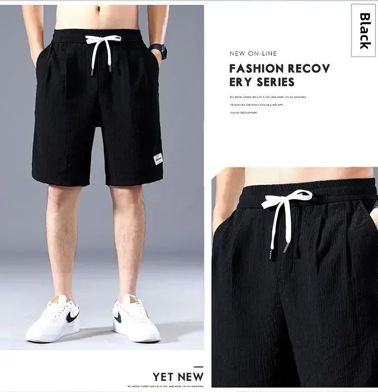Men's Ice Silk Casual Loose Shorts — Summer Big Pants Comfortable Outerwear