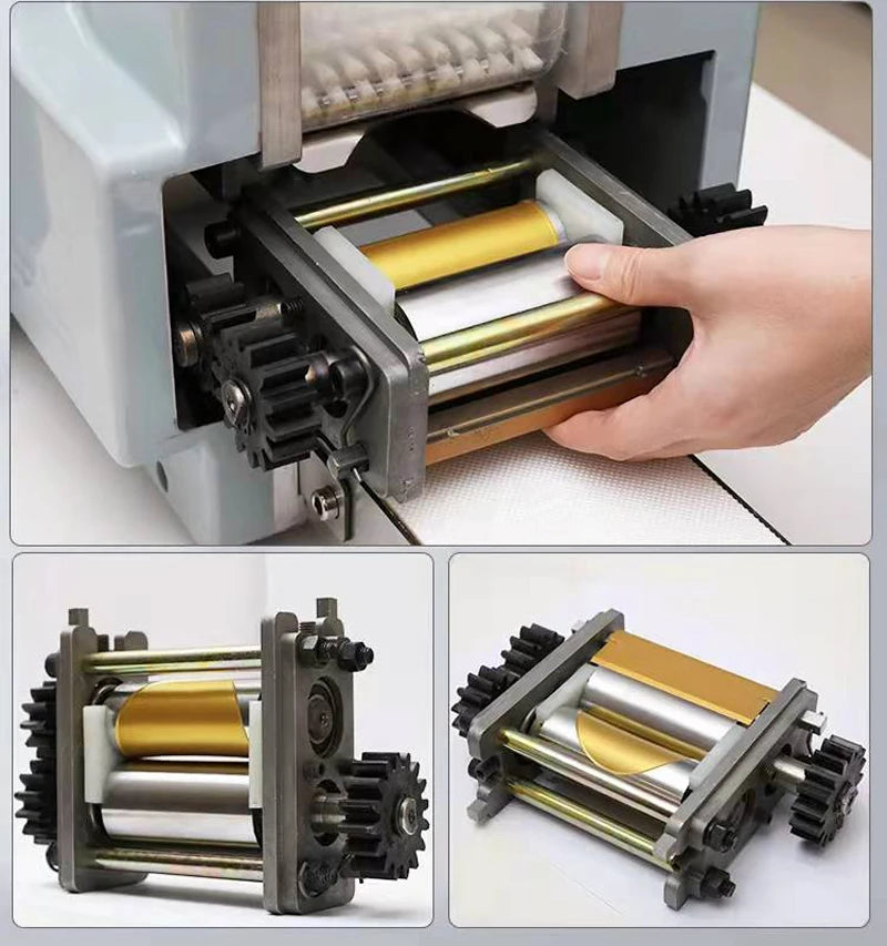 Electric Dumpling Wrapper Machine – 110V/220V, Round & Square Wonton Skin Maker, Rolling Press & Pasta Slicer, Commercial