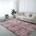 VIKAMA Tie-Dye Plush Carpet — Soft Fluffy Non-Slip Area Rug for Living Room, Kids Room & Baby Crawling