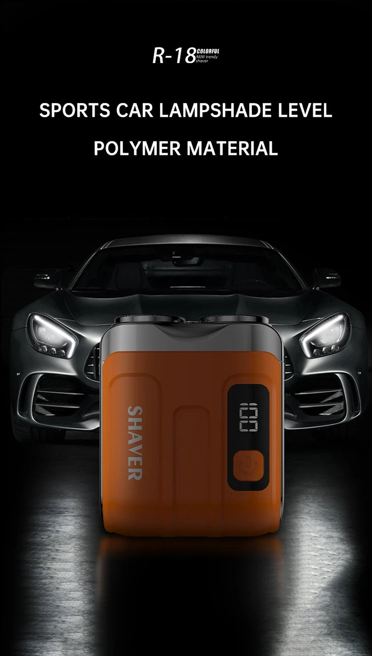 Mini Electric Smart Shaver – Digital Display, Dual Blade Rechargeable Beard Trimmer for Home & Car