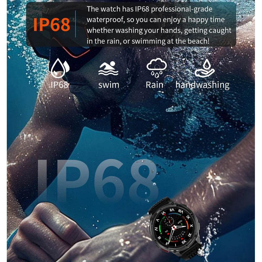 T-Rex3 Pro GPS Military Smartwatch – 1100mAh, 5ATM Waterproof, Sports Run Tracker & Compass