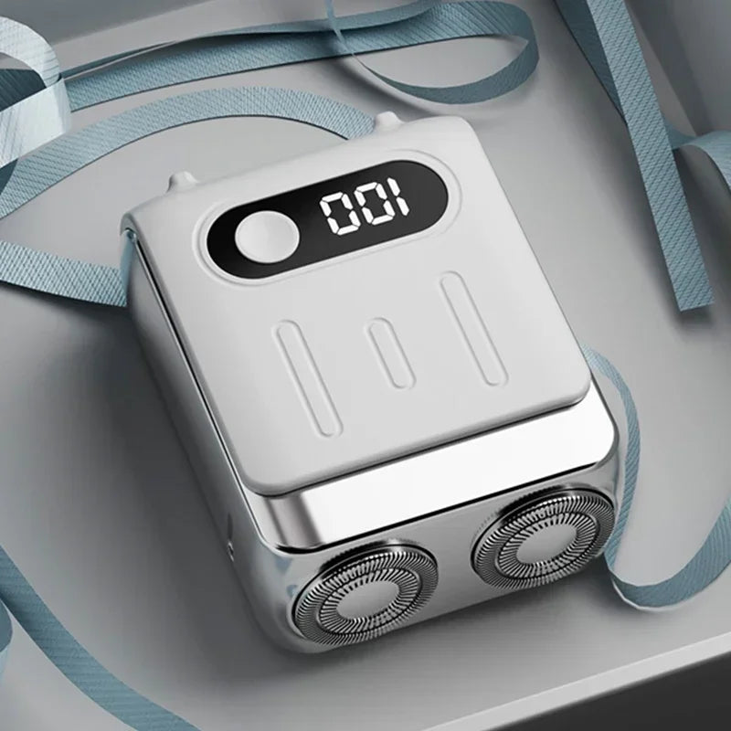 HAOYUNMA R20 Mini Electric Shaver – LED Display, Magnetic Blade, Waterproof, 120-Min Runtime