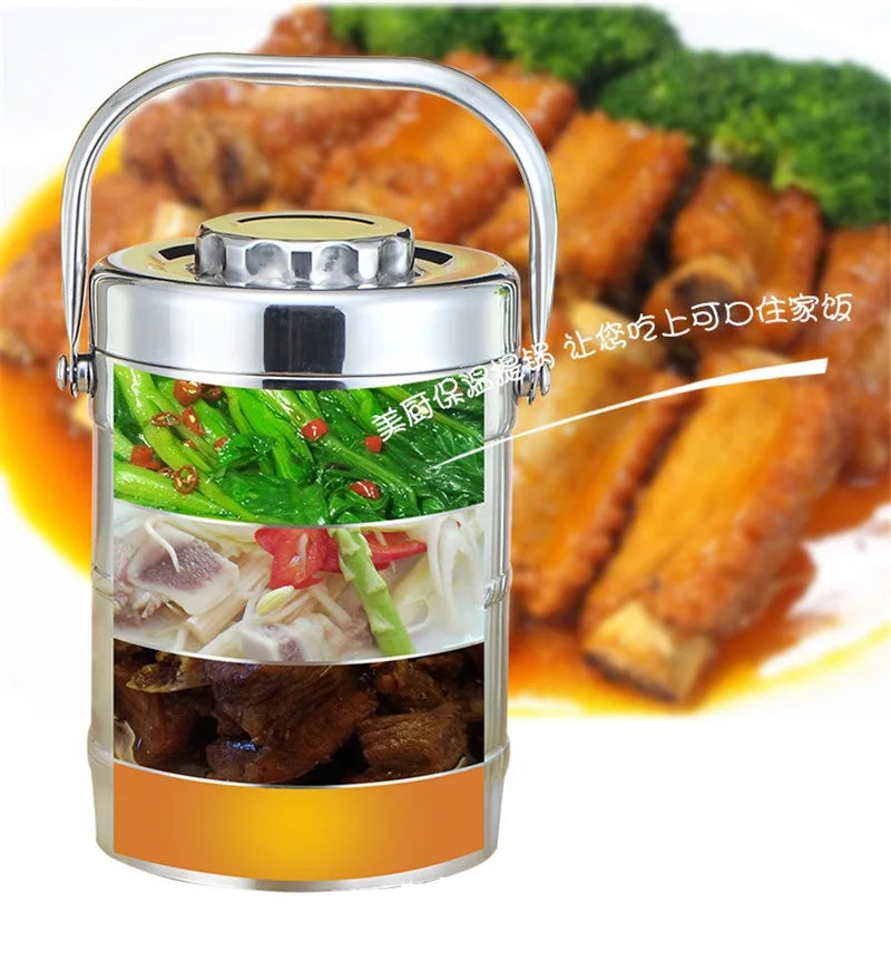 Insulated Stainless Steel Lunch Container with Handle
