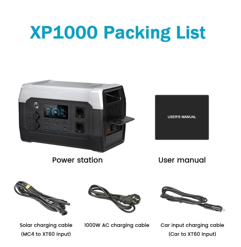 Portable Power Station — 2400W / 1800W / 500W LiFePO4 Solar Generator & Emergency Power Supply