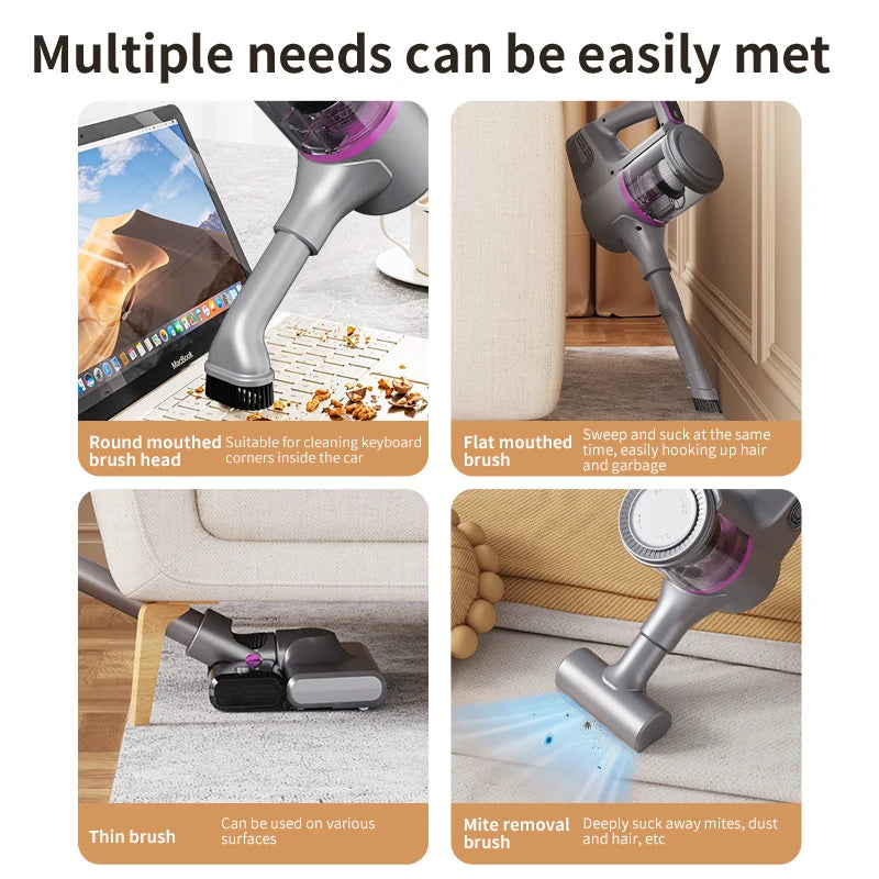 Cordless Vacuum Cleaner 15000Pa — 2-in-1 Stick & Handheld, Lightweight for Carpet, Hardwood Floor, Pet Hair & Car