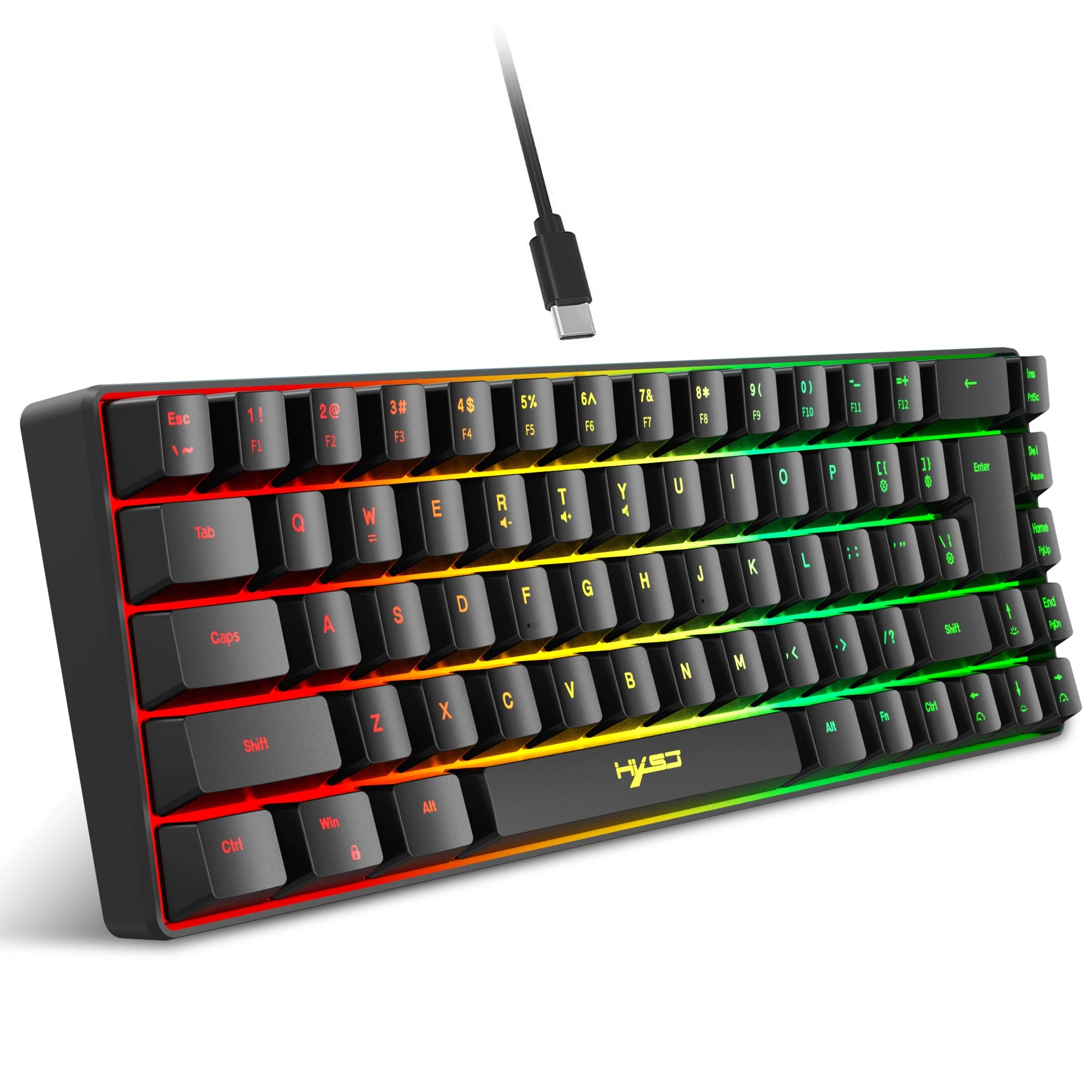 68-Key RGB Gaming Keyboard — USB Wired, 20 Backlight Modes, Multi-Language Layout for PC & Laptop