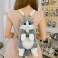 Cute Cat Backpack for Girls, Kawaii Plush Bag, Soft Animal Crossbody Bag for School, Travel & Daily Outfit