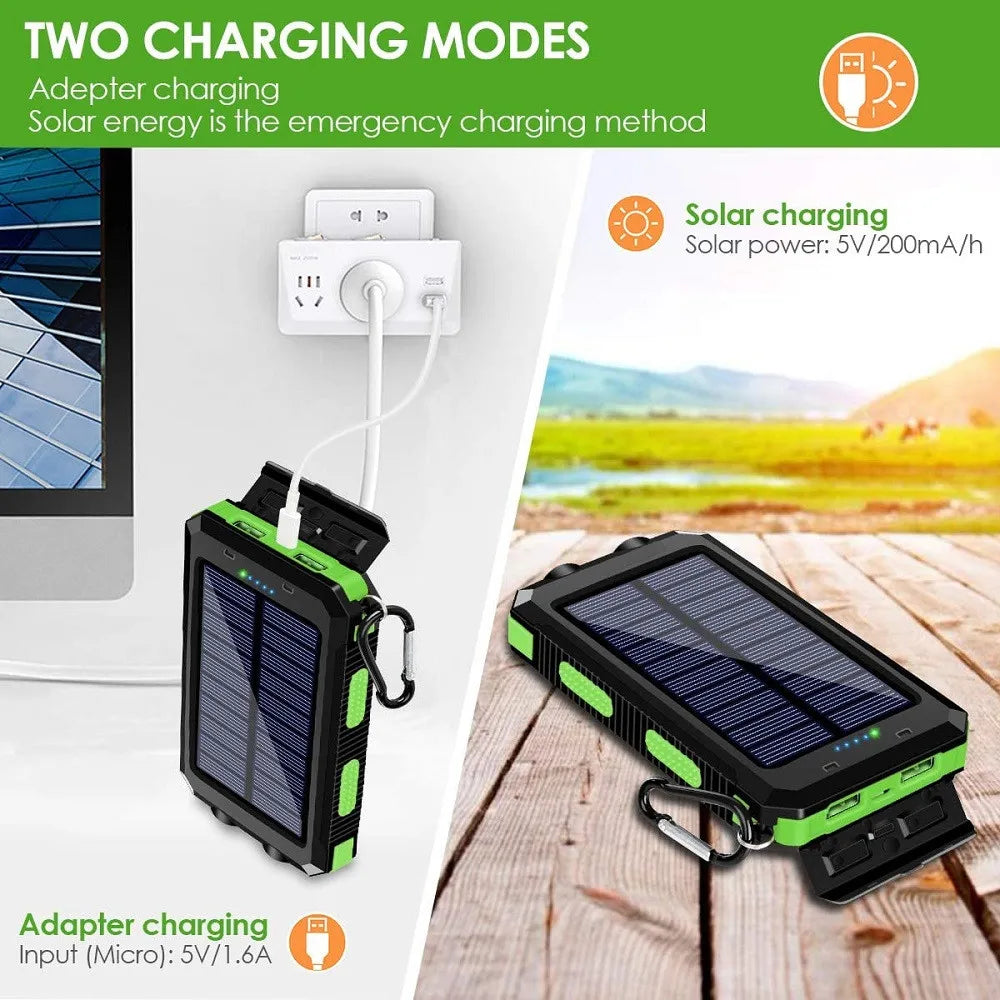 Solar Power Bank 80000mAh — Portable Outdoor Charger with Solar Panel
