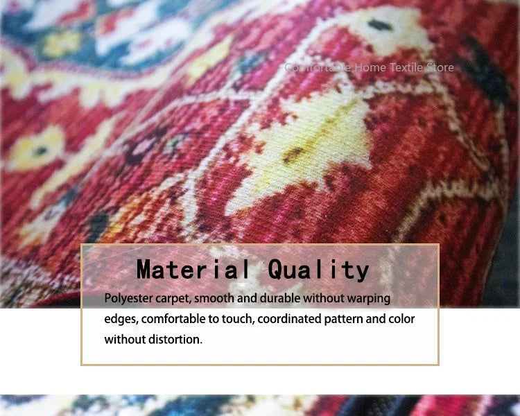 Persian Style Large Area Carpet – Retro Non-Slip Washable Rug for Living Room & Bedroom