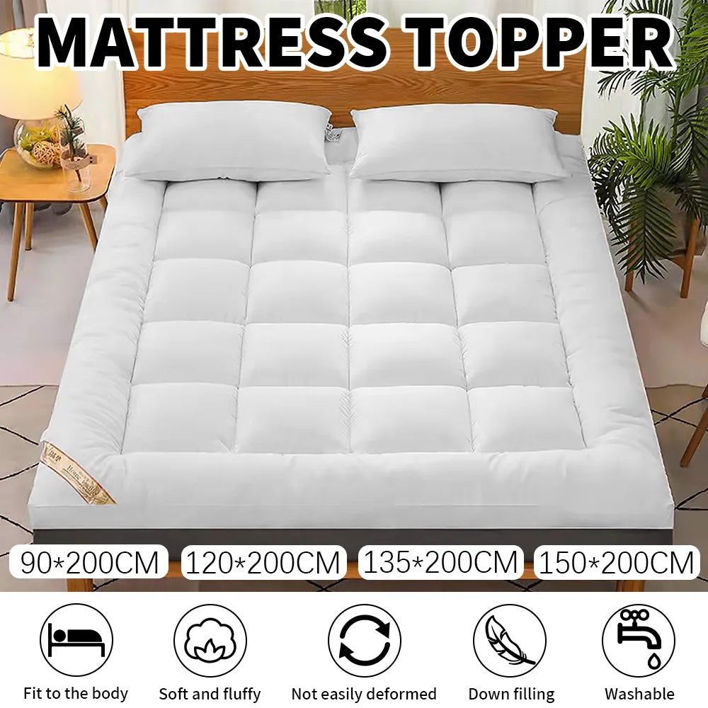 Super-Soft 10cm Hotel-Quality Mattress Topper – UK Made, Single, Double & King, Deep Fill