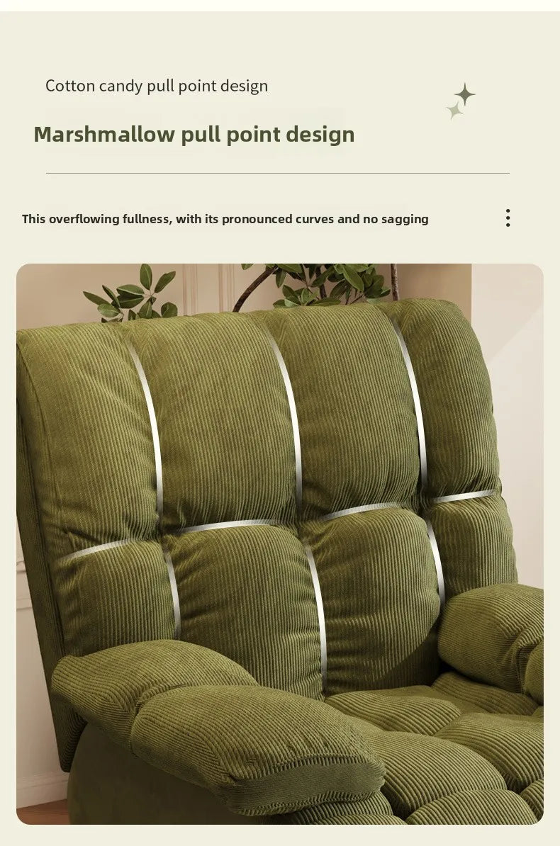 Five-Position Fabric Lounge Chair with Padded Arms