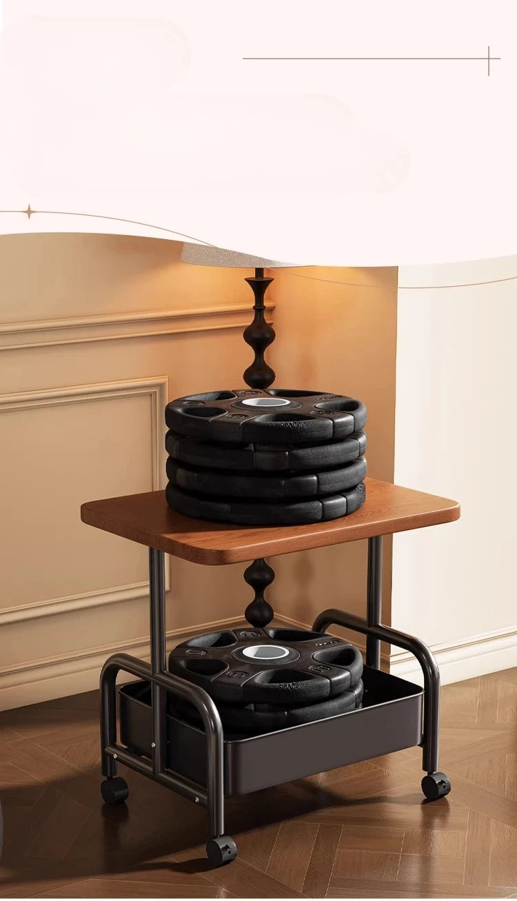 Rolling Laptop Desk & Sofa Side Table with Storage Basket