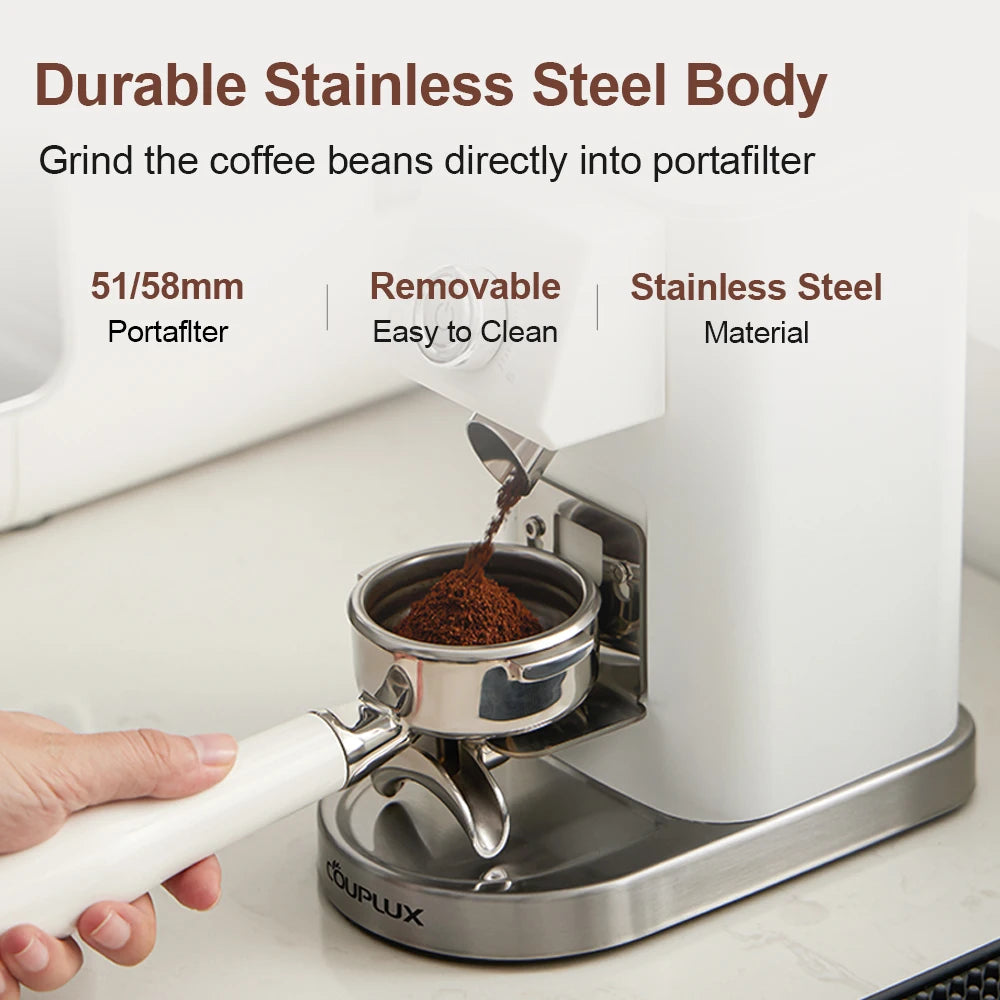 Couplux Electric Coffee Grinder – Precise Grinding with Detachable Funnel Stand 220V