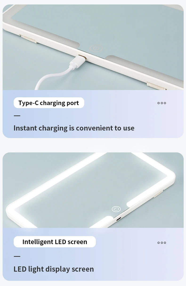 LED Car Sun Visor Vanity Mirror — Rechargeable HD Makeup Mirror