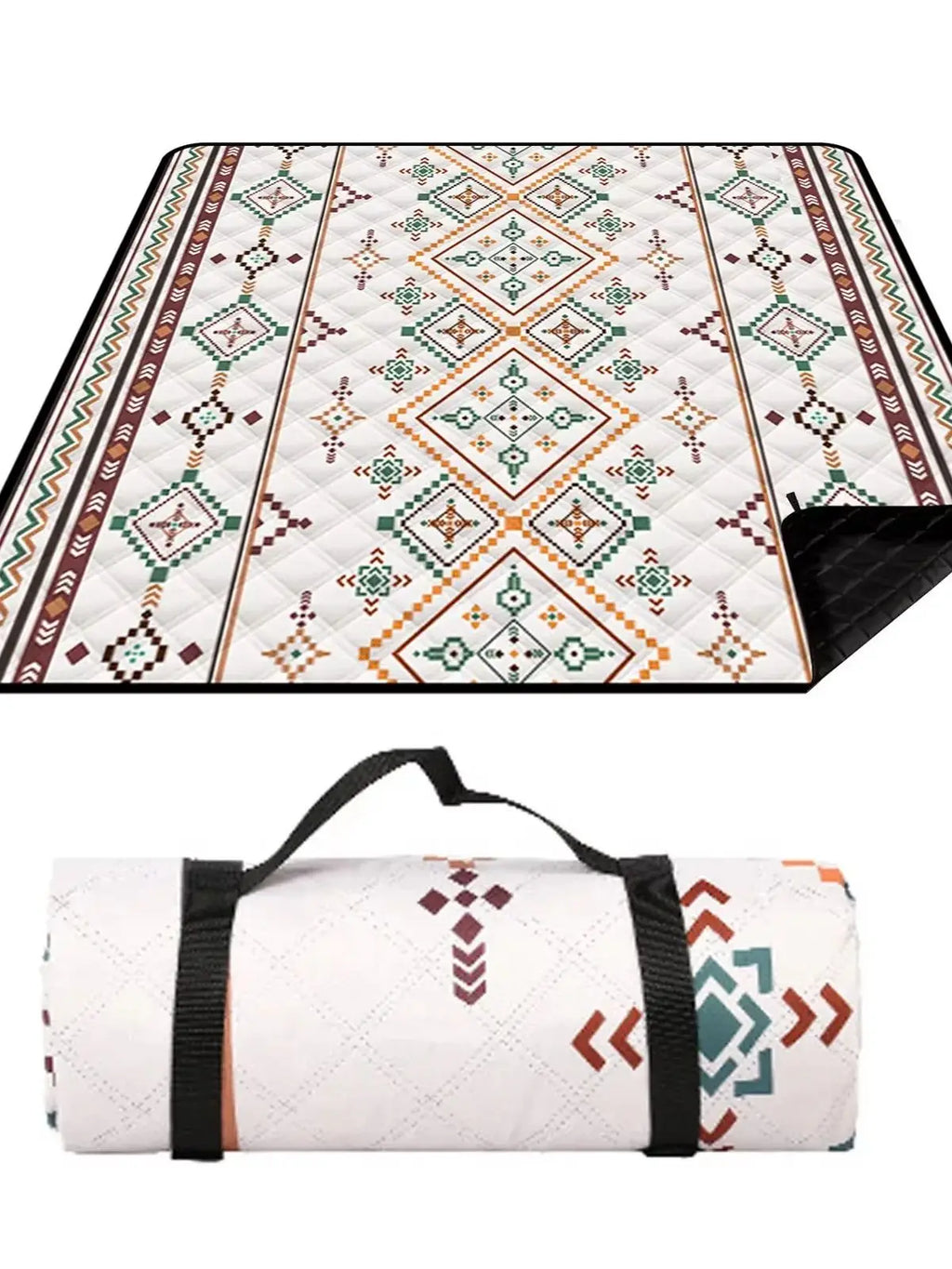 Waterproof Picnic Blanket – 200x200cm Large Beach Mat with Carrying Handle for Camping & Outdoor