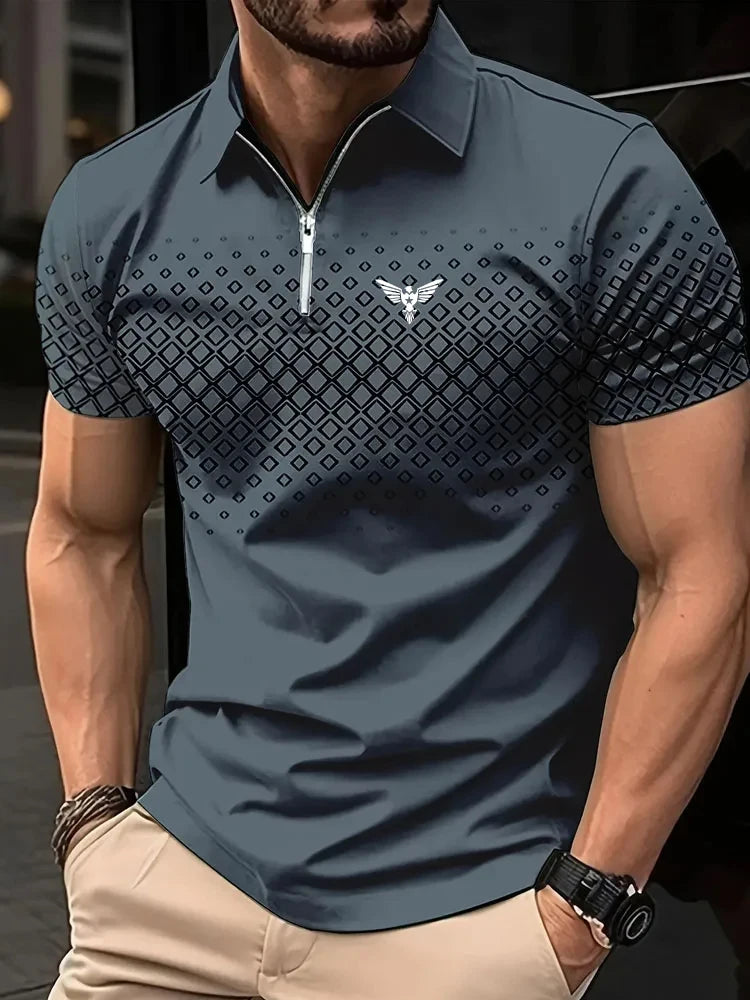 Men's Quarter Zip Golf Polo Shirt — Performance Sport Polo