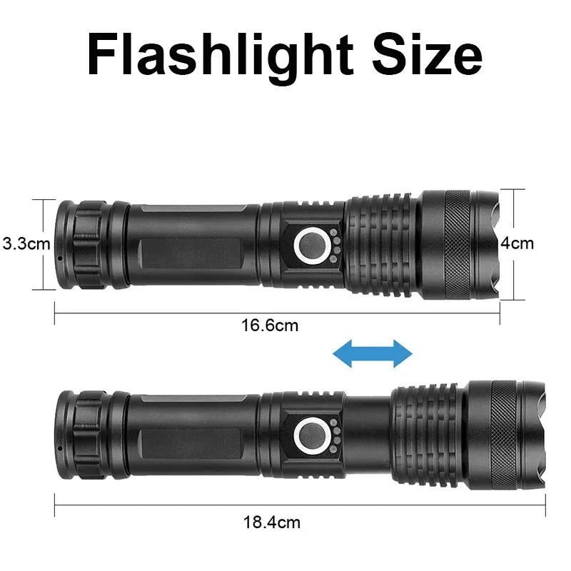 High Power LED Tactical Flashlight – Rechargeable Super Bright Hunting Torch