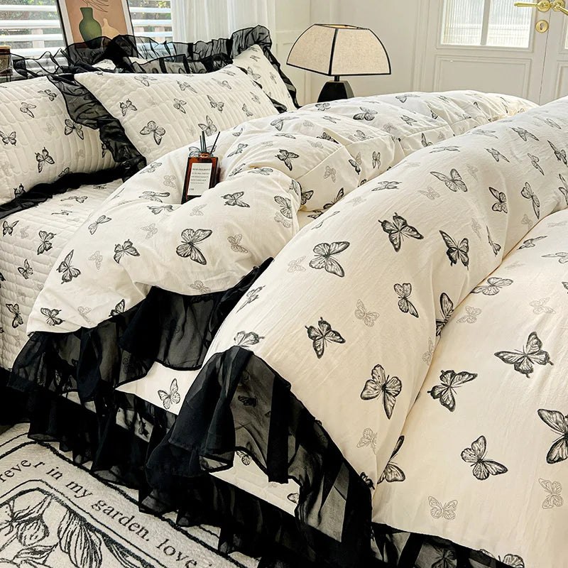 Printed Lace Duvet Cover | Women & Girls Bedroom Blanket Cover, Multiple Sizes (Pillowcase Sold Separately)
