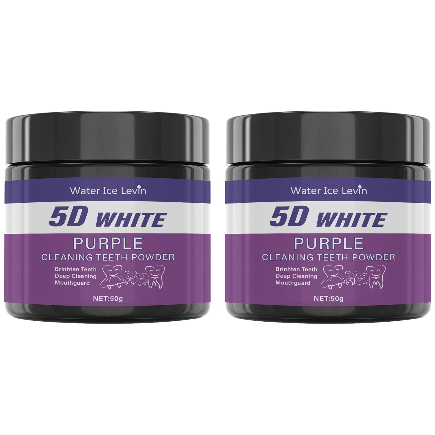 Whiter Teeth in 5 Days — Purple Teeth Cleaning Powder | Deep Cleansing & Polishing, No Sulfuric Acid, 50g Portable Bottle