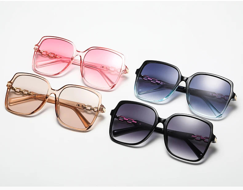 Women's Fashion Square Cycling Sunglasses | Big Frame Colorful Gradient Outdoor Shades