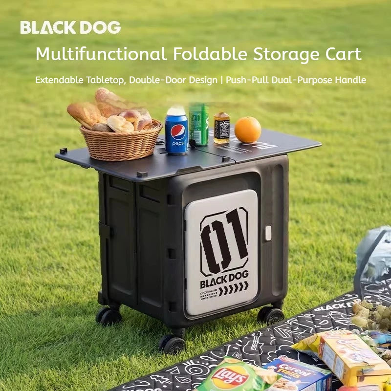 60L Foldable Storage Cart Wagon — 3-Speed Telescopic Handle & 360° Silent Wheels