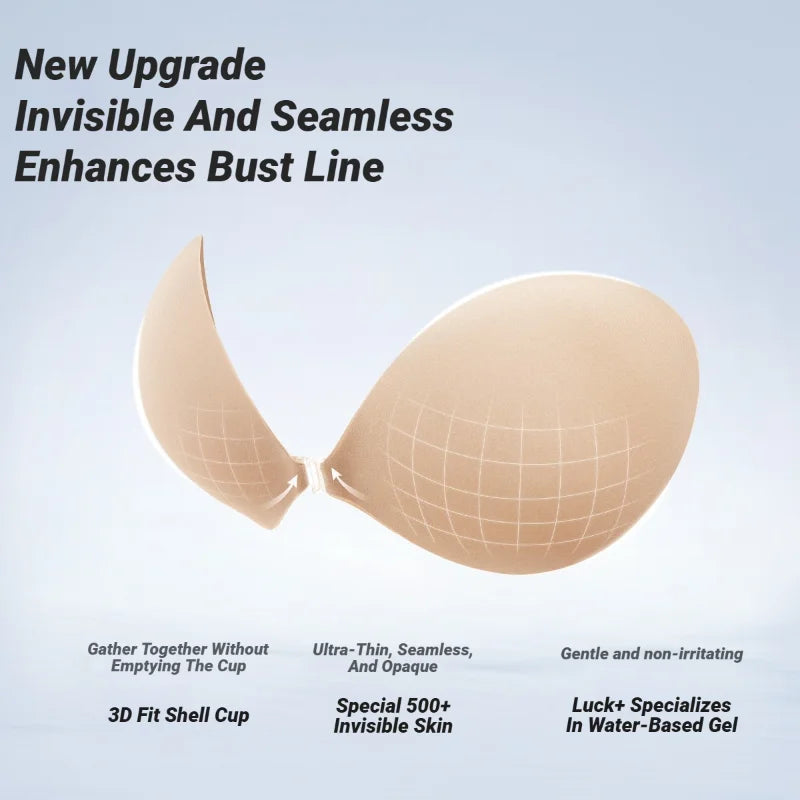 Silicone Adhesive Push-Up Bra — Waterproof Invisible Bra for Backless & Wedding Dresses