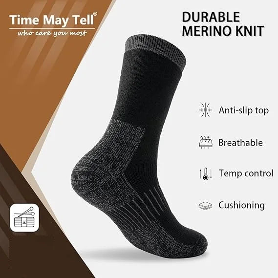Wool-Blend Cushioned Winter Boot Socks