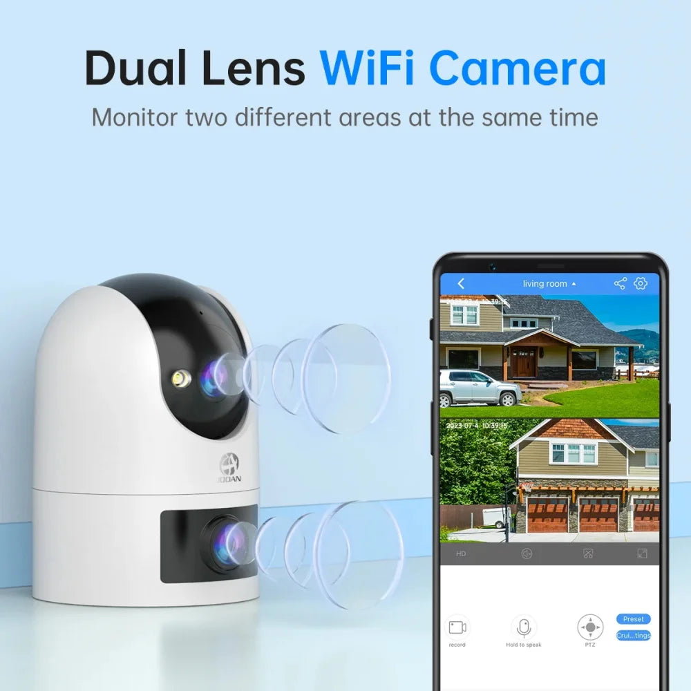 JOOAN Dual-Lens Wi-Fi Security Camera with Motion Alerts