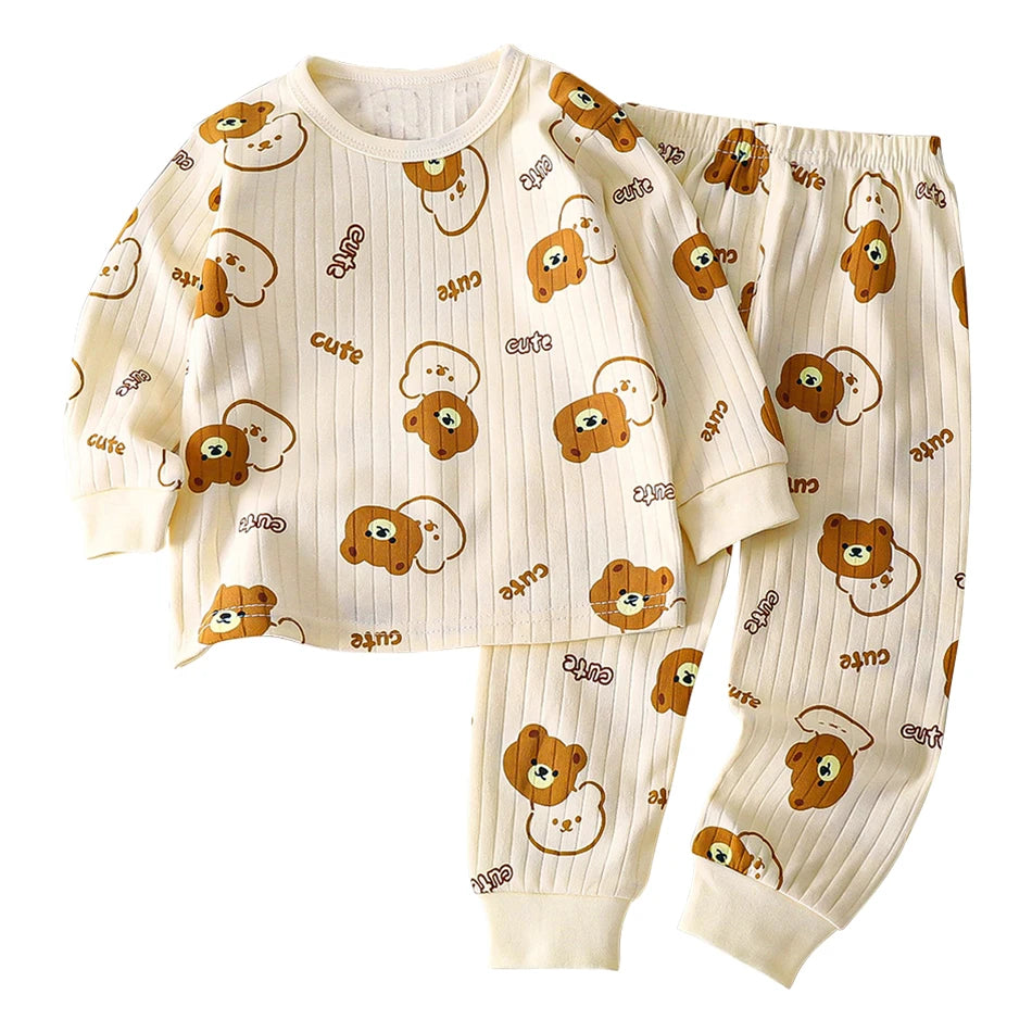 Kids' Casual Autumn Long Sleeve Cartoon Pajamas Set | Soft Comfortable Sleepwear Boys & Girls