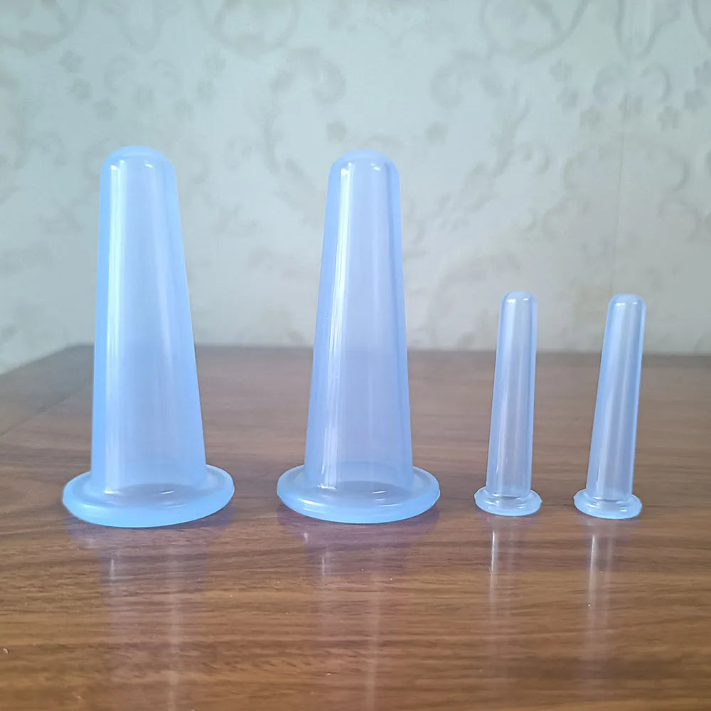4-Piece Silicone Vacuum Cupping Massage Jars Set