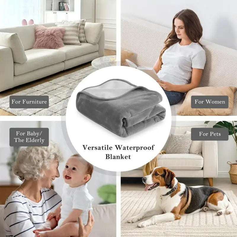Waterproof Throw Blanket – Reversible Bed & Sofa Cover