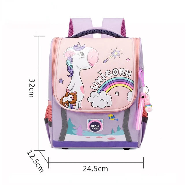 Unicorn School Backpack – Kids Canvas Bag & Size Options