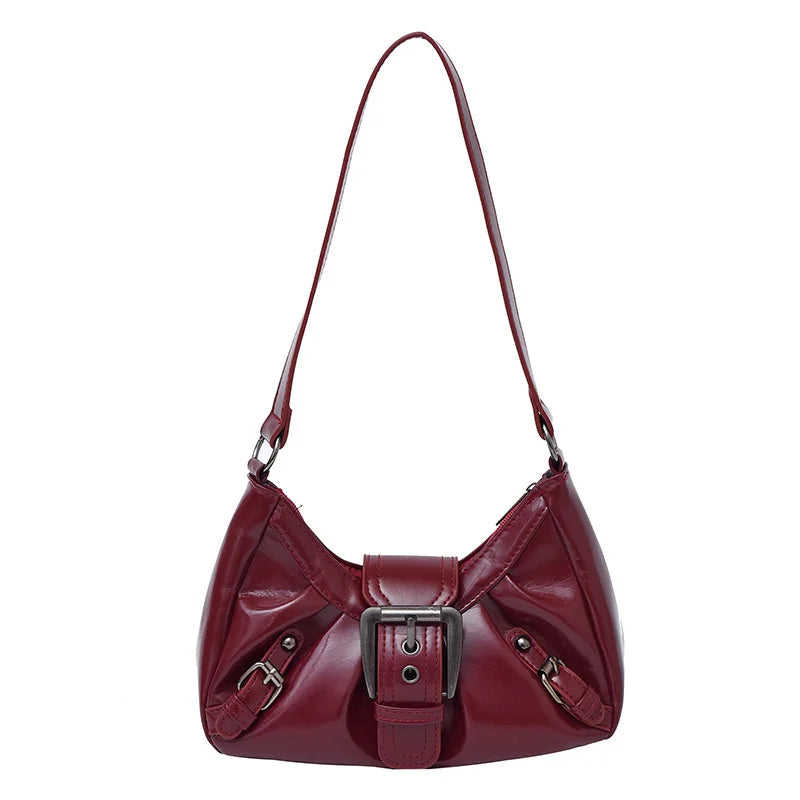 Y2K Retro Pleated Hobo Shoulder Bag – Maillard Style Underarm Clutch for Women