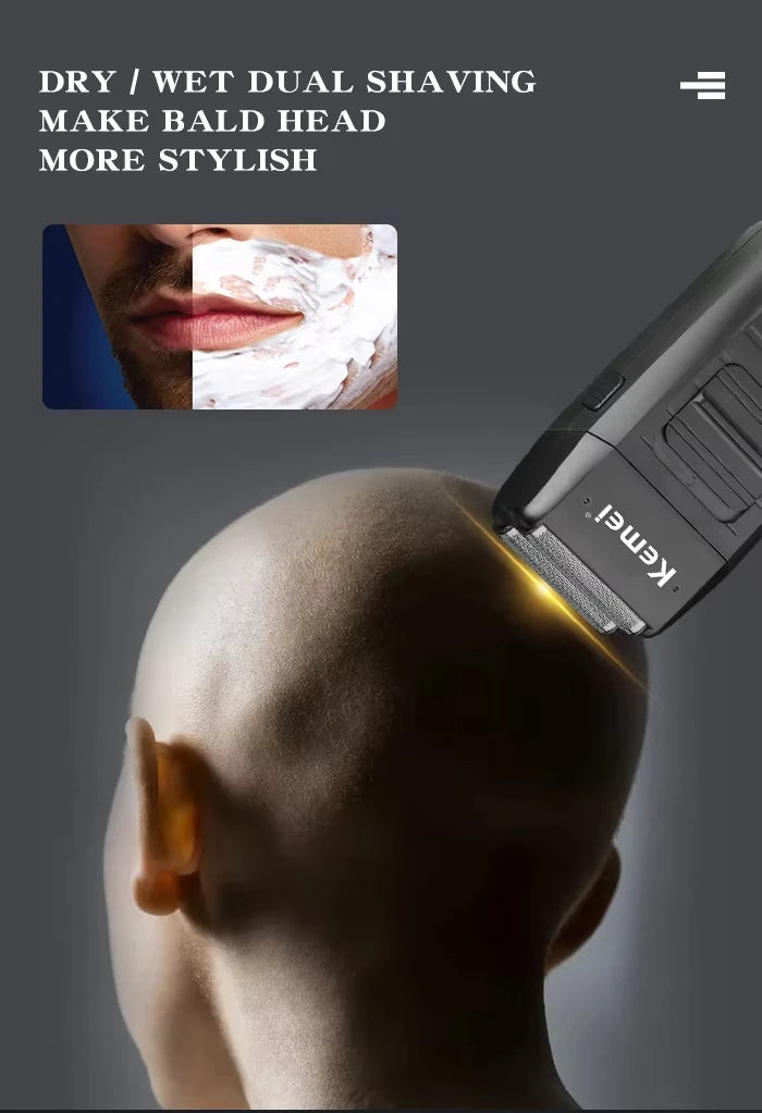 Kemei KM-2299 & KM-1102 USB Rechargeable Hair Clipper Kit – Rotary Motor, 180-Min Runtime