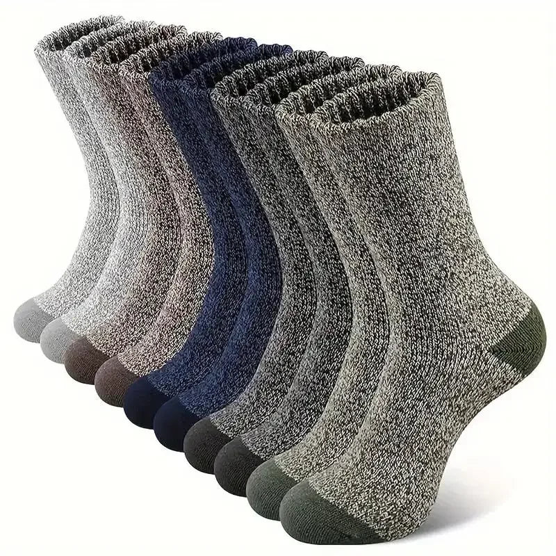 Cotton-Blend Winter Hiking Socks, 5 Pairs
