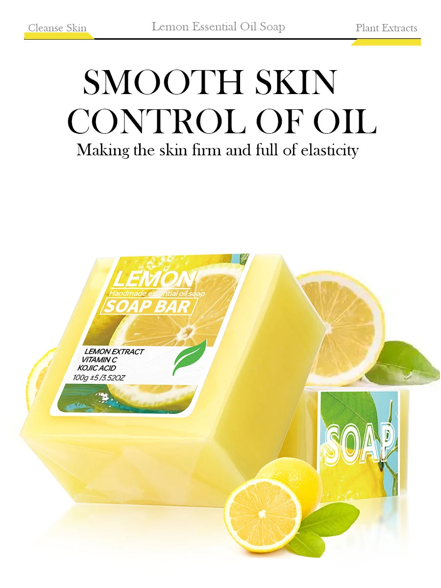 Lemon Vitamin C Brightening Soap Bar – Quercetin & Essential Oil Deep Cleansing Bar