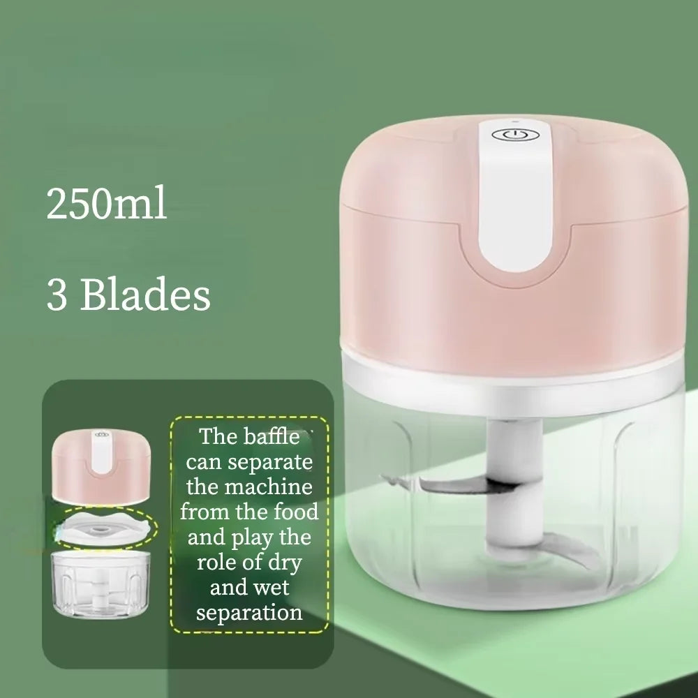 Electric Garlic Masher & Portable Chopper — USB Charging Mini Meat Grinder & Vegetable Chopper