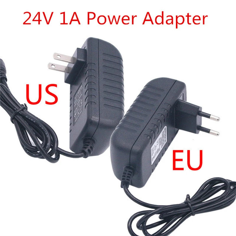 24V DC Switching Power Supply Adapter – 1A–10A, 110V/220V AC Input with US/EU/UK/AU Plug