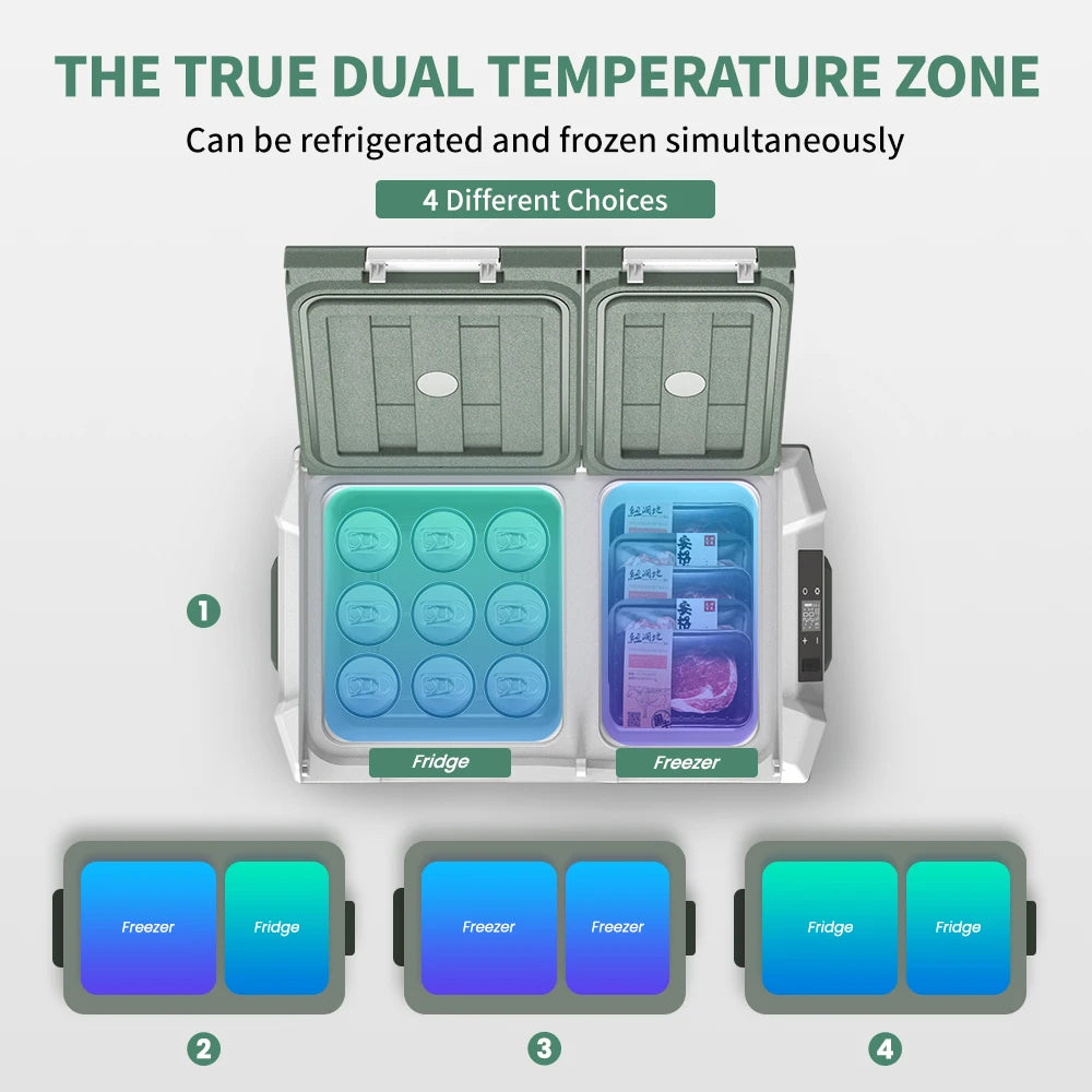 Alpicool NLS Car Refrigerator — 20L 30L 40L Portable Compressor Mini Fridge Freezer 12/24V DC & 100-240V AC for Camping