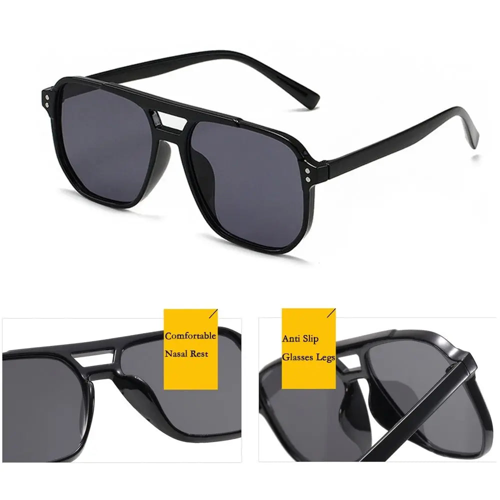 Punk Square Frame Retro Sunglasses | Anti-UV Beach Eye Protection Shades for Men & Women