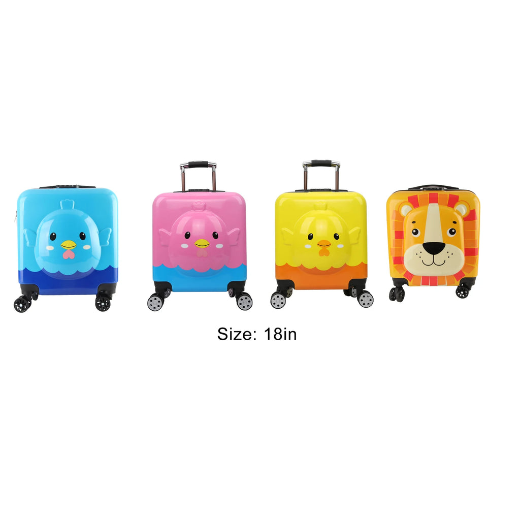 Kids 360° Spinner Trolley Luggage Set — Hard Shell Carry-On with Compartment Bag