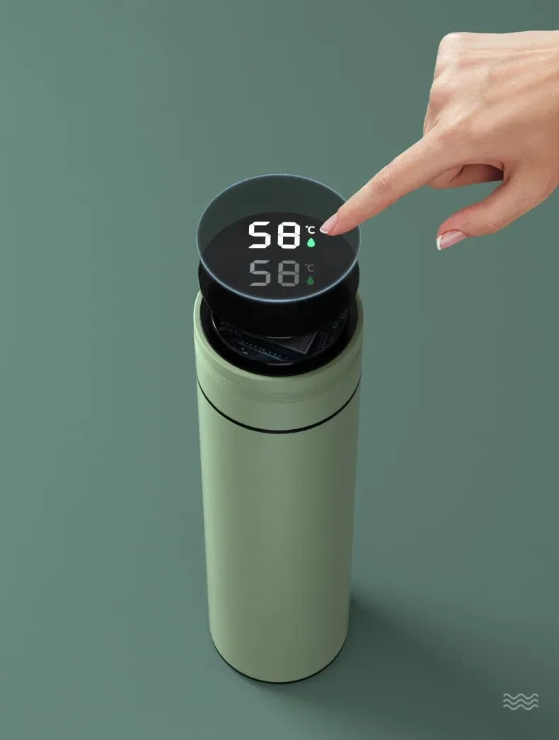 Trebalena 500ml Temperature Display Vacuum Thermos Bottle – 304 Medical-Grade SS, 24Hr Hot & Cold, Touch Temp Lid, 8 Colors