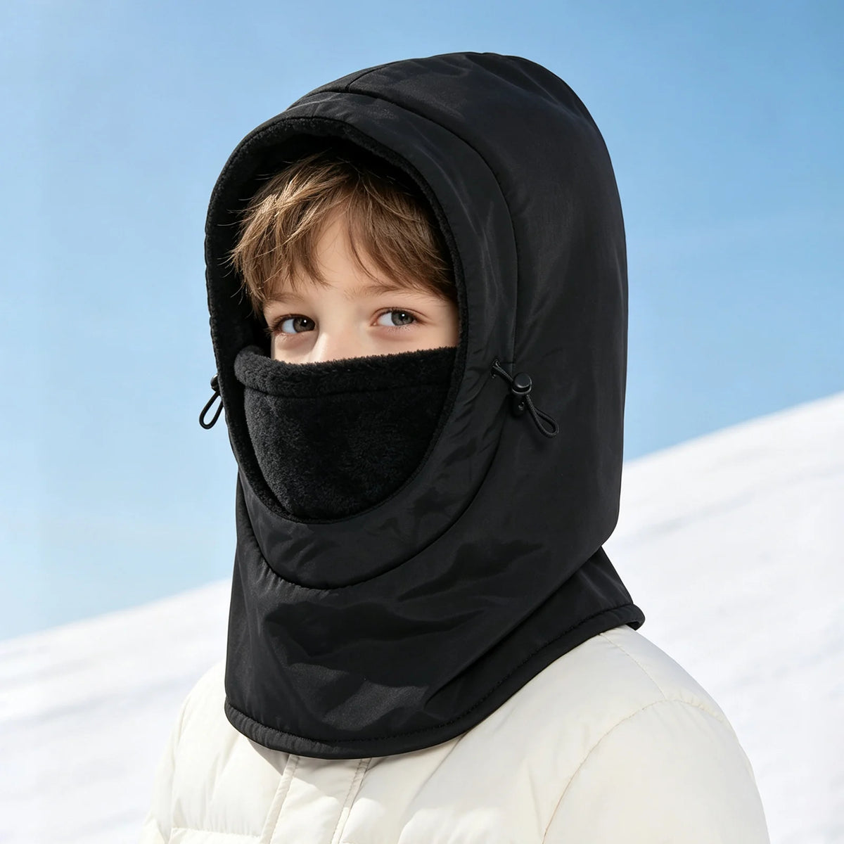 Kids' Fleece Winter Hood with Face and Neck Cover
