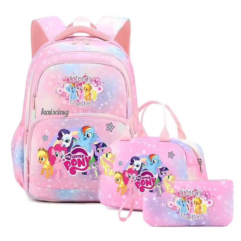 My Little Pony 3-Piece Kids Backpack Set – School Bag, Lunch Bag & Pencil Case