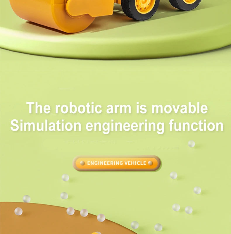 Press & Slide Construction Vehicle Toy – Excavator, Bulldozer & Road Roller for Kids