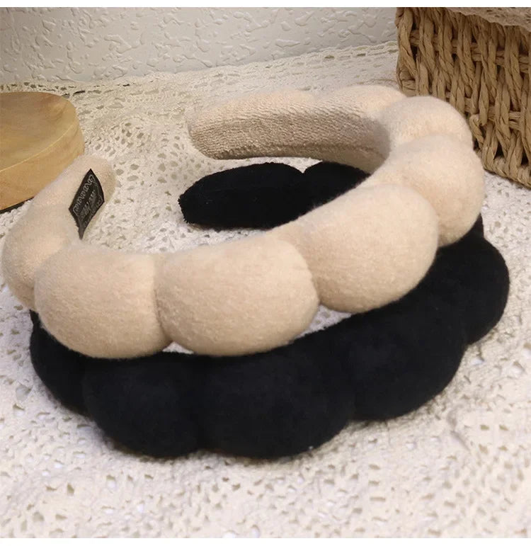 Puffy Spa Headband & Wristbands Set — Microfiber