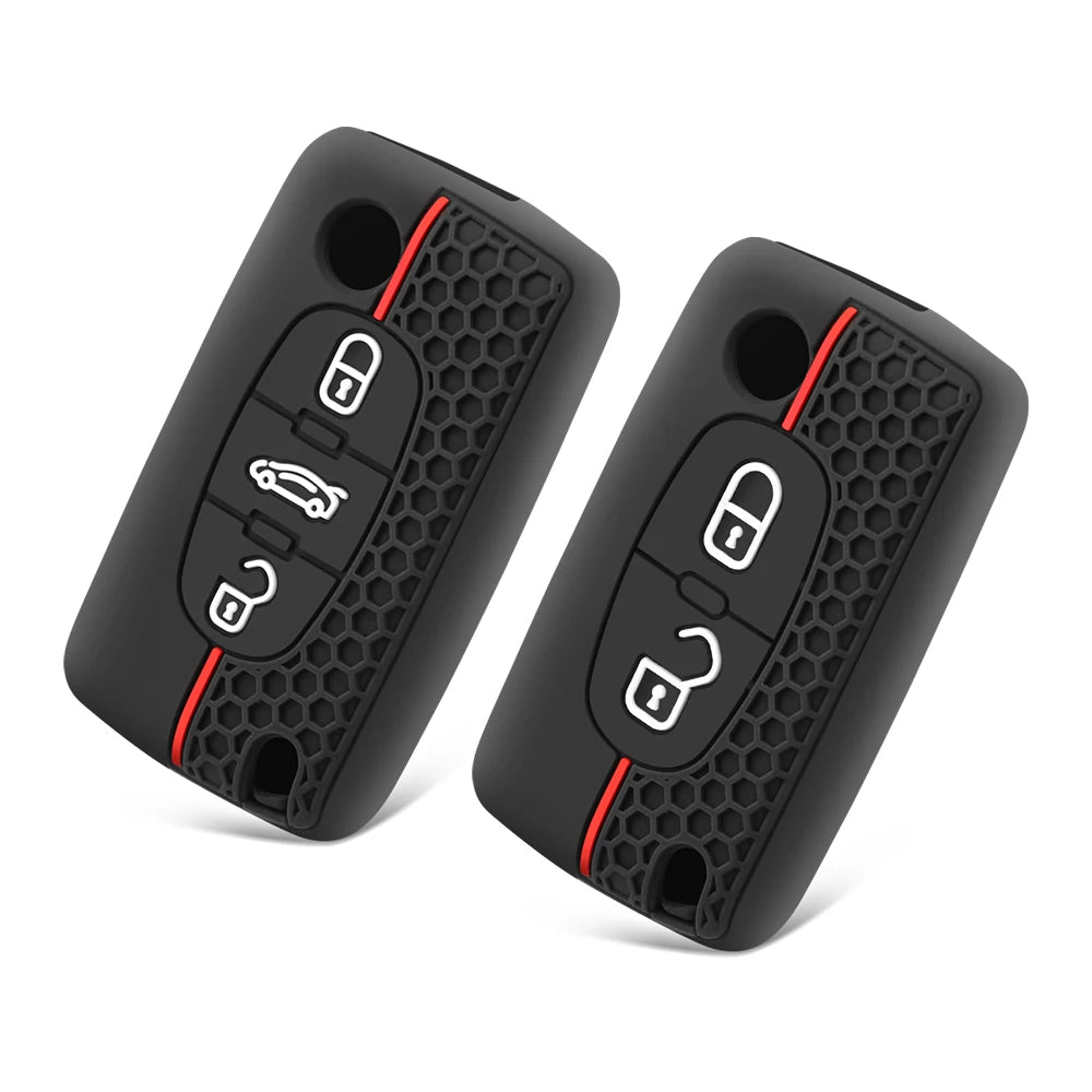 Silicone Flip Key Case Cover for Peugeot & Citroen