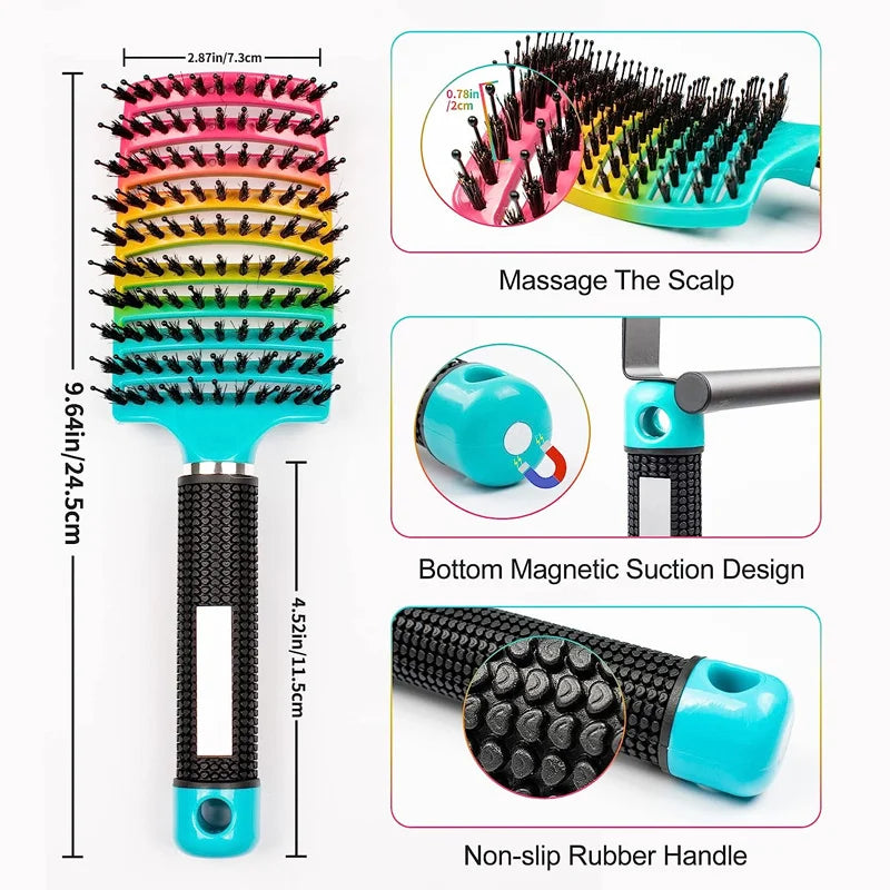 Scalp Massage Hair Brush – Professional Detangling Tool for Wet & Curly Hair