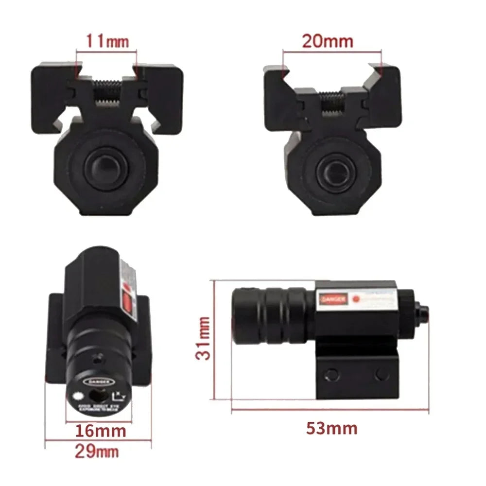 Mini Red Dot Laser Sight – Adjustable 635-655nm with 11mm/20mm Rail Mount